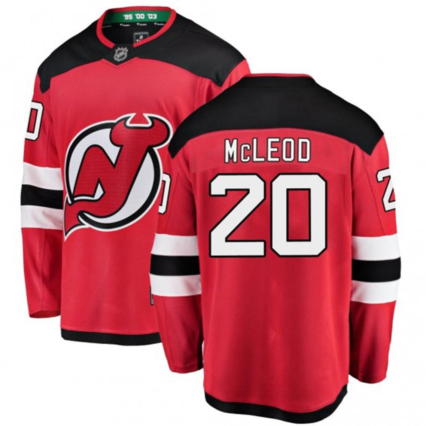 NHL Michael Mcleod New Jersey Devils 20 Jersey